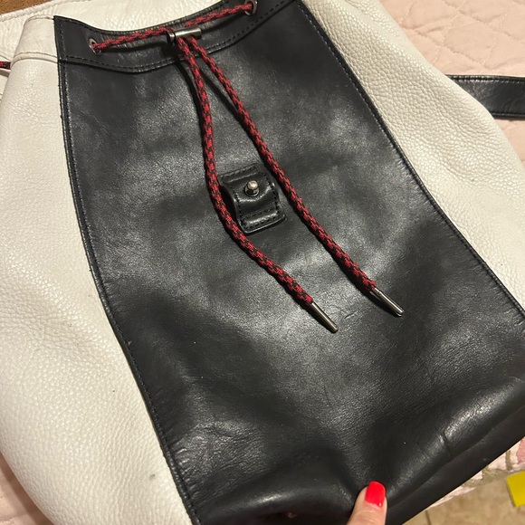 Sorel Black and Tan Leather Backpack - Picture 4 of 8